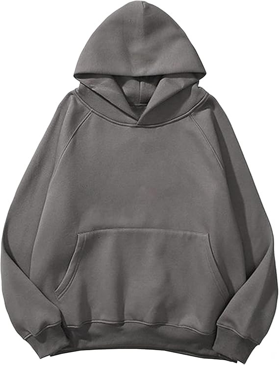 Lauweion Women Solid Basic Fleece Letter Loose Hoodie Sweatshirt Long Sleeve Kangaroo Pocket Drop... | Amazon (US)