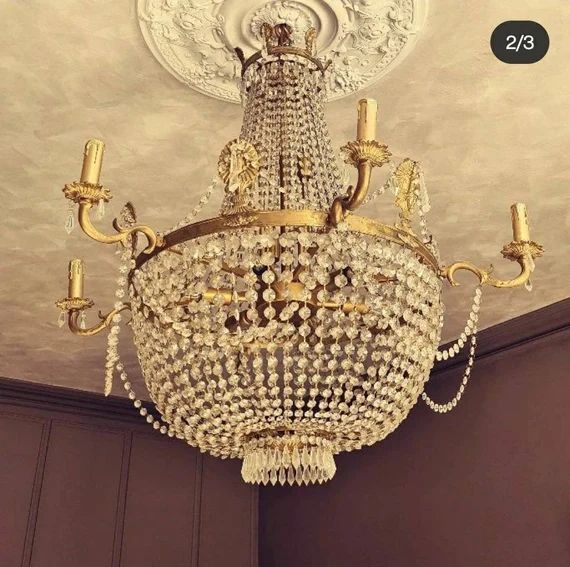 Beautiful French Vintage Chandelier | Etsy (US)