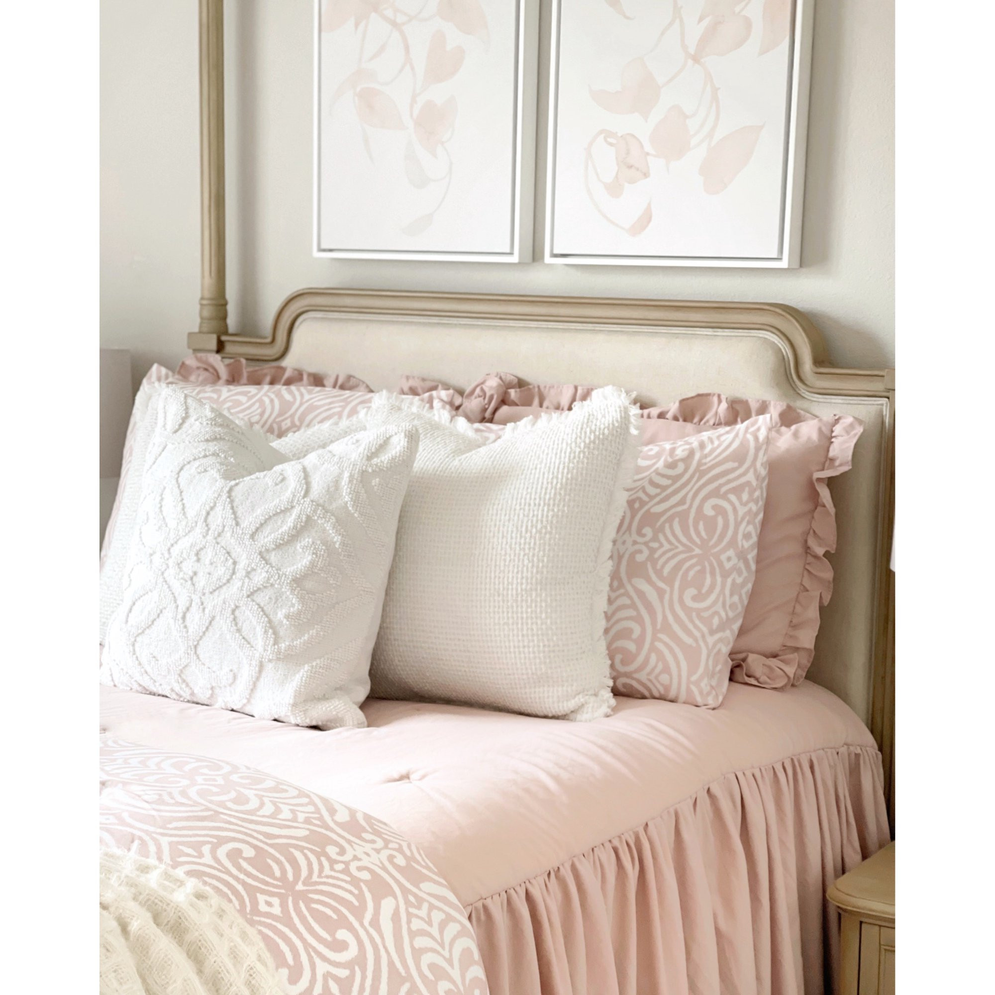 My Texas House Blush Vine Watercolor Botanical Canvas Set of 2, 11" x 14" | Walmart (US)