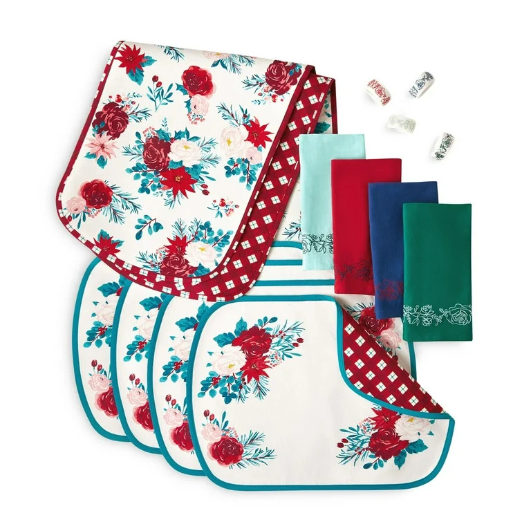 The Pioneer Woman Wishful Winter Runner, Placemat, Napkin, And Napkin Ring Set, Multicolor, 13 Pi... | Walmart (US)
