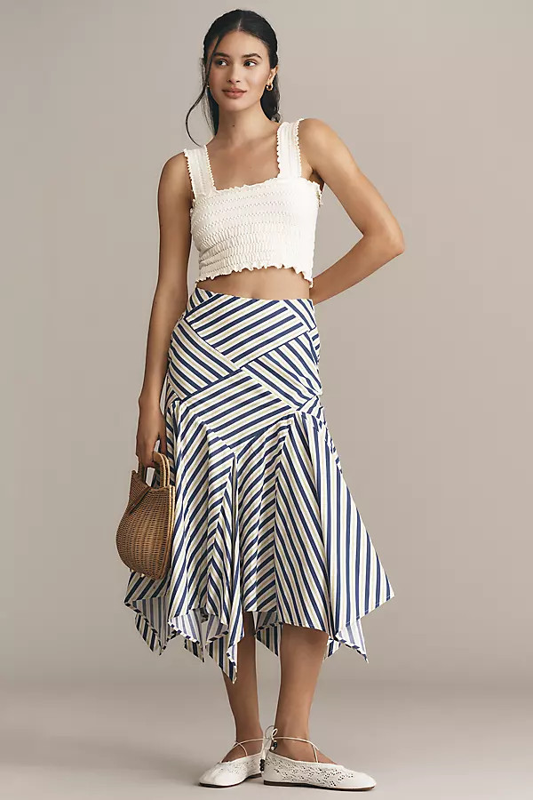 By Anthropologie Reworked Striped Midi Skirt | Anthropologie (US)