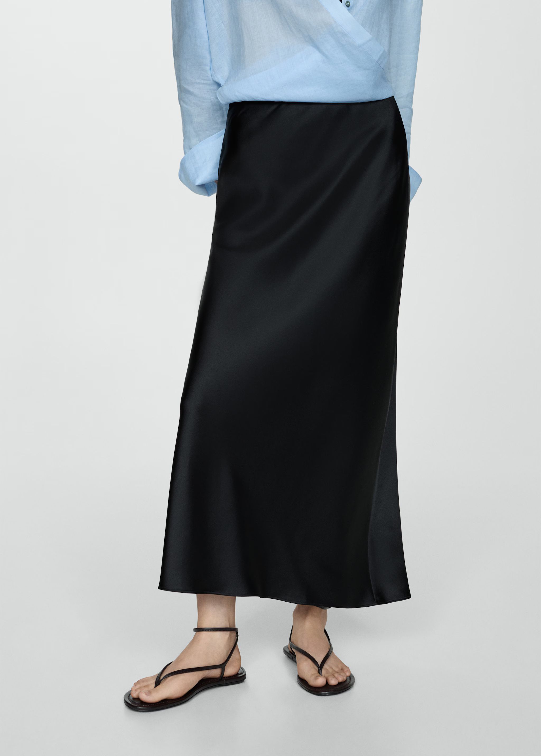 Midi satin skirt - Woman | MANGO USA | MANGO (US)