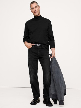 Silky-Cotton Turtleneck T-Shirt | Banana Republic (US)
