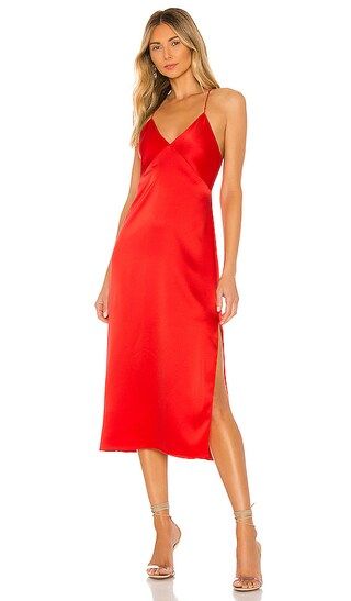 Loraine Seamed Slip Midi Dress | Revolve Clothing (Global)