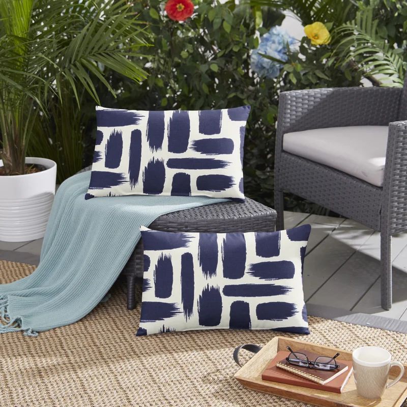 Aleysha Graphic Outdoor Rectangular Pillow Cover & Insert (Set of 2) | Wayfair North America