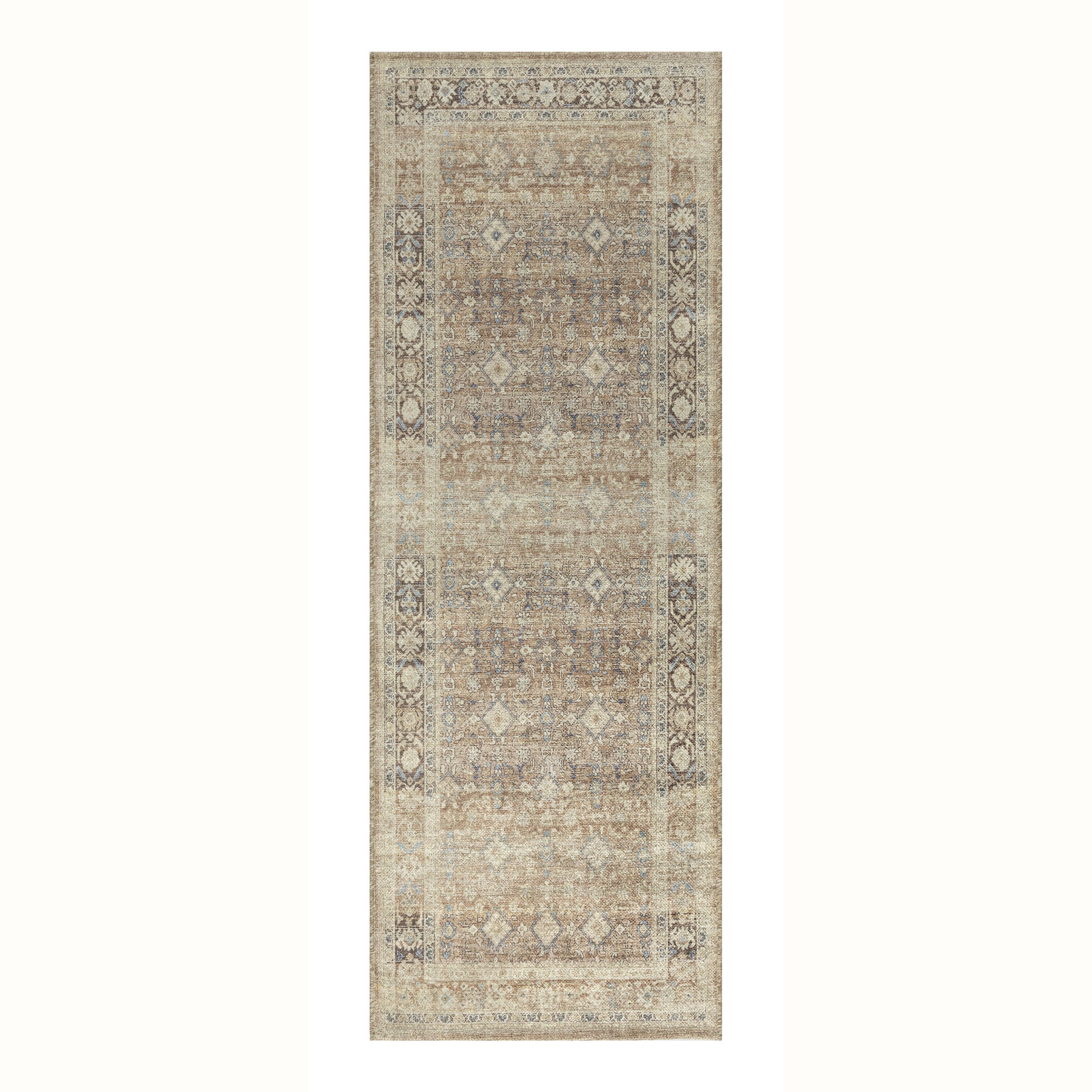 Better Homes & Gardens Brown Diamond Persian Indoor 30" x 84" Runner Rug - Brown/Blue - Walmart.c... | Walmart (US)