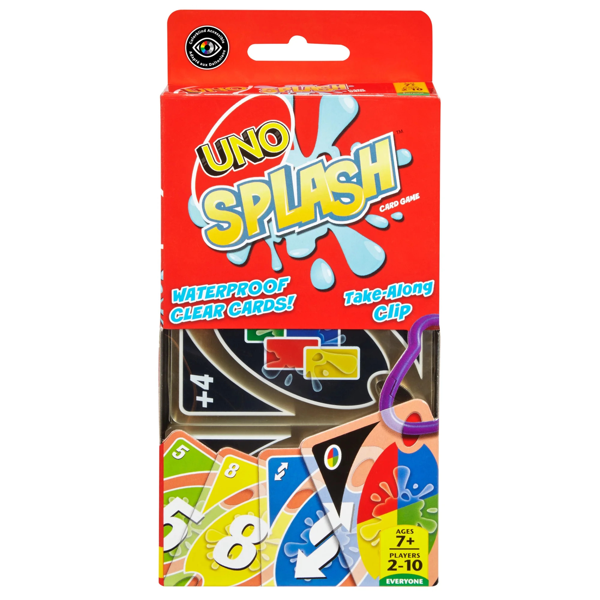 UNO Splash Card Game with Waterproof Cards and Portable Clip for Travel, Camping & Game Nights Aw... | Walmart (US)