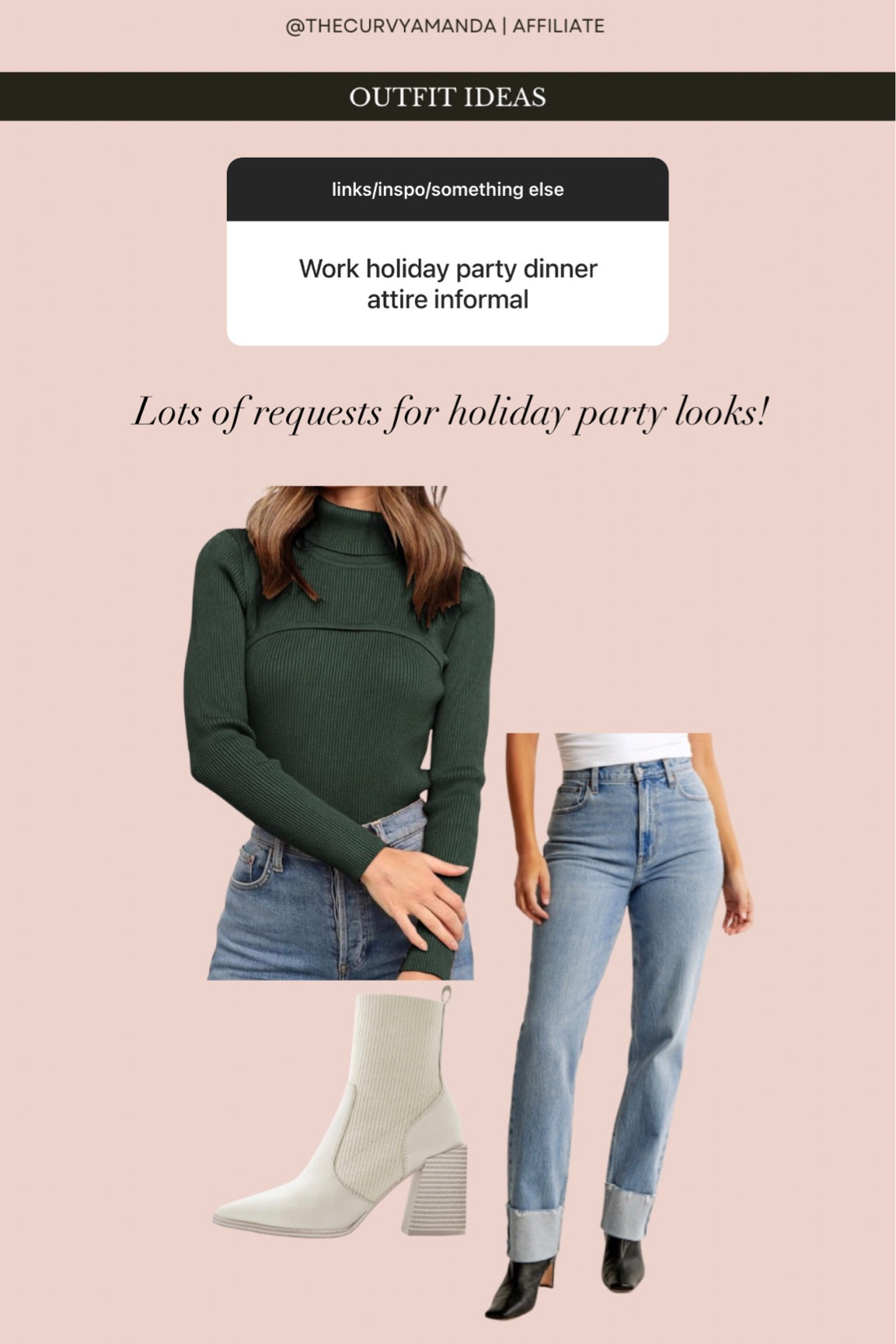 Casual holiday outfit ideas! 

Sweater I own in an XL, jeans I wear a 33 SHORT

#officeparty #holidayoutfits 

#LTKmidsize #LTKstyletip #LTKHoliday