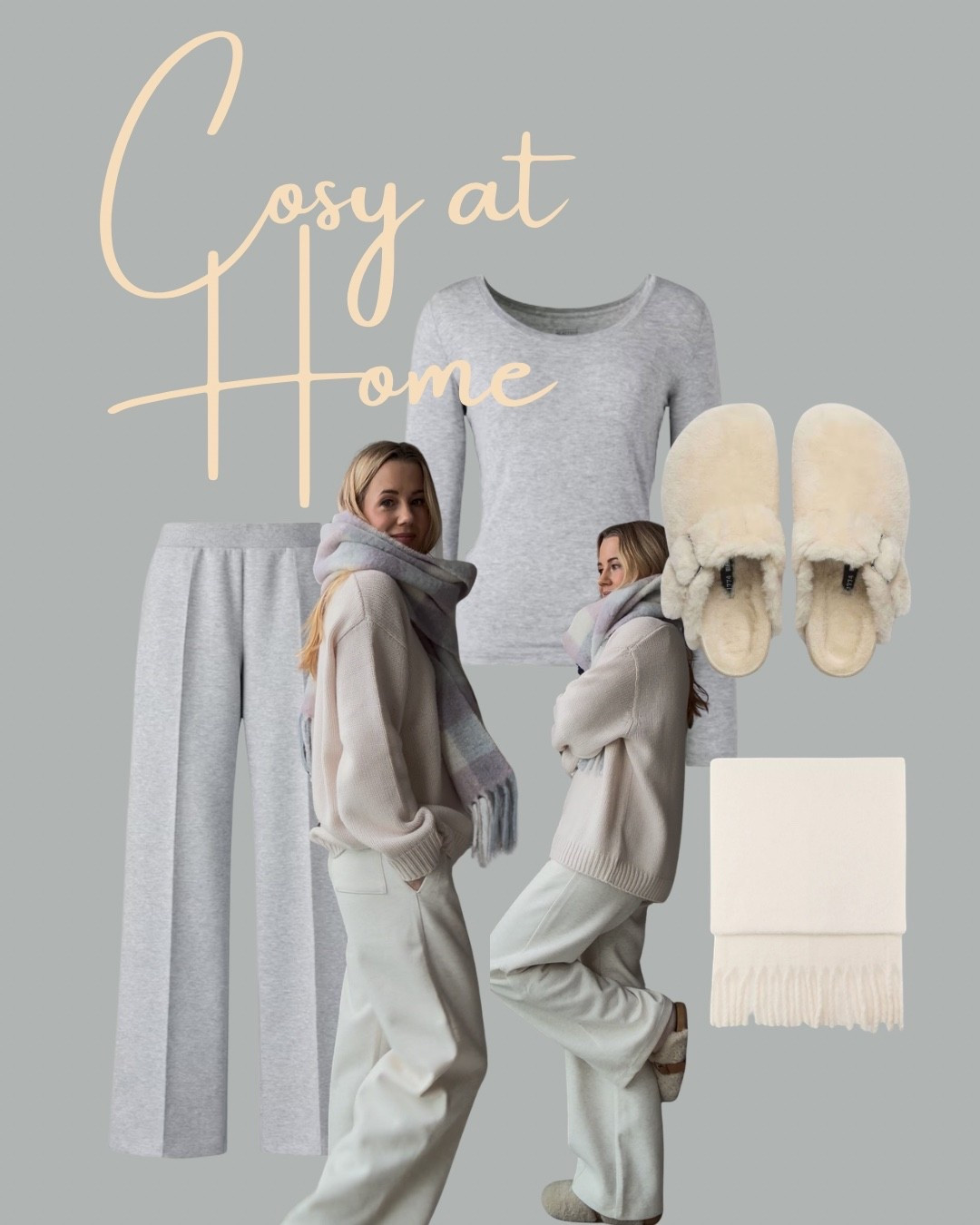 My cashmere V knit is Zara past season 
My scarf is Sezane past season
My slip ons are Penelope Chilvers past season 
Linked up similar for you. X