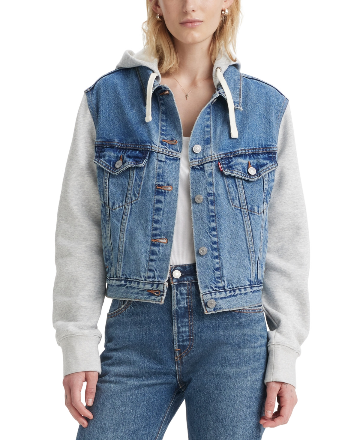 Levi's Women's Hybrid Hoodie Trucker Jacket - Mixed Emot | Macy's