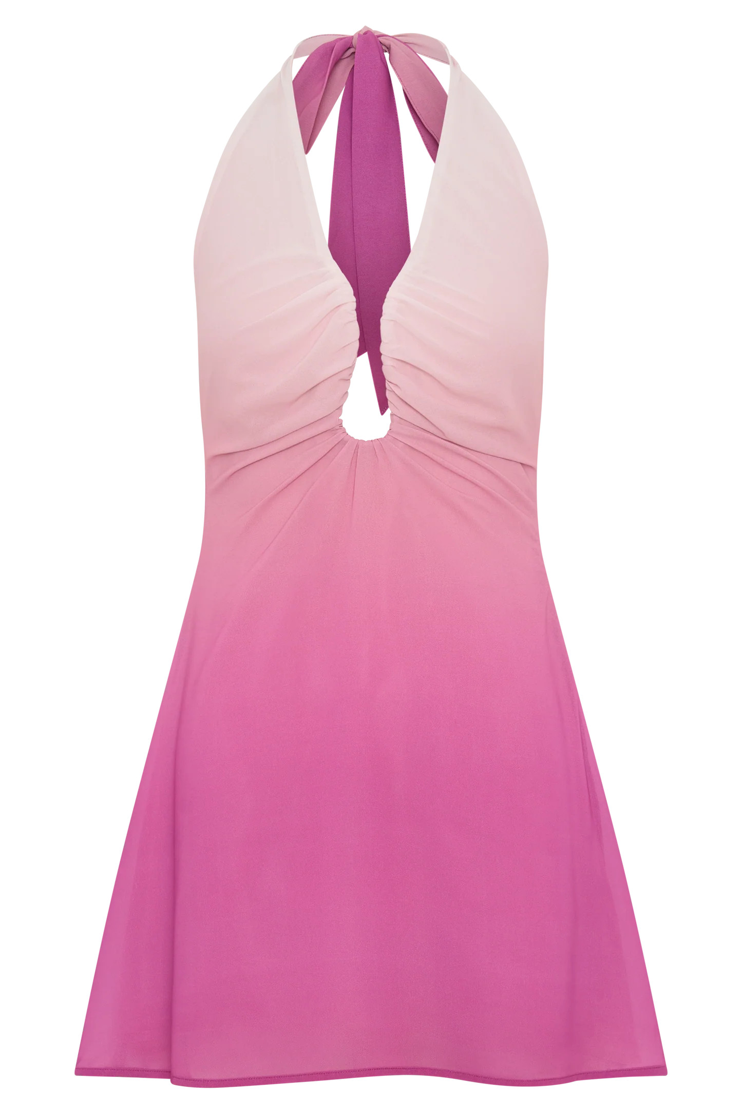 Malakhai Chiffon Halter Mini Dress - Ombre Pink | Meshki (APAC)