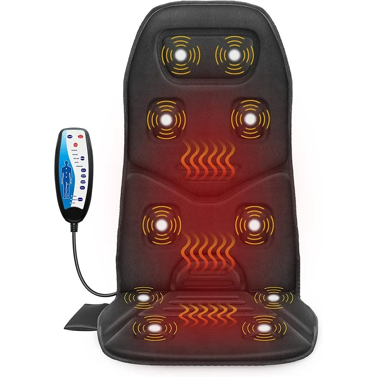 COMFIER Motors Massage Seat Cushion with 3 Level Heating Pad, Back Massager, Black, Gift for Men ... | Walmart (US)