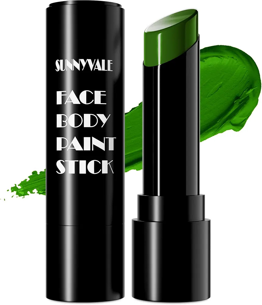 SUNNYVALE Halloween Wicked Witch Green Face Body Paint Stick Cream, Dark Green Eye Black Football... | Amazon (US)