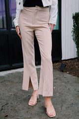 Odette Flared Trouser, Khaki | North & Main Clothing Company