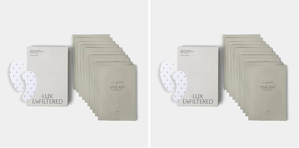 + Lux Unfiltered Cooling Under Eye Patches - Anti-Slip Caffeine Infused Korean Eye Mask - Reduces... | Amazon (US)