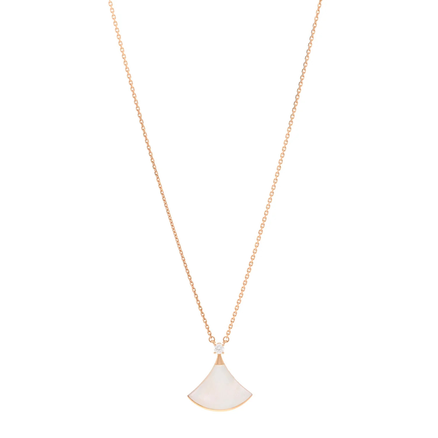 18K Rose Gold Diamond Mother of Pearl Divas' Dream Pendant Necklace | FASHIONPHILE (US)