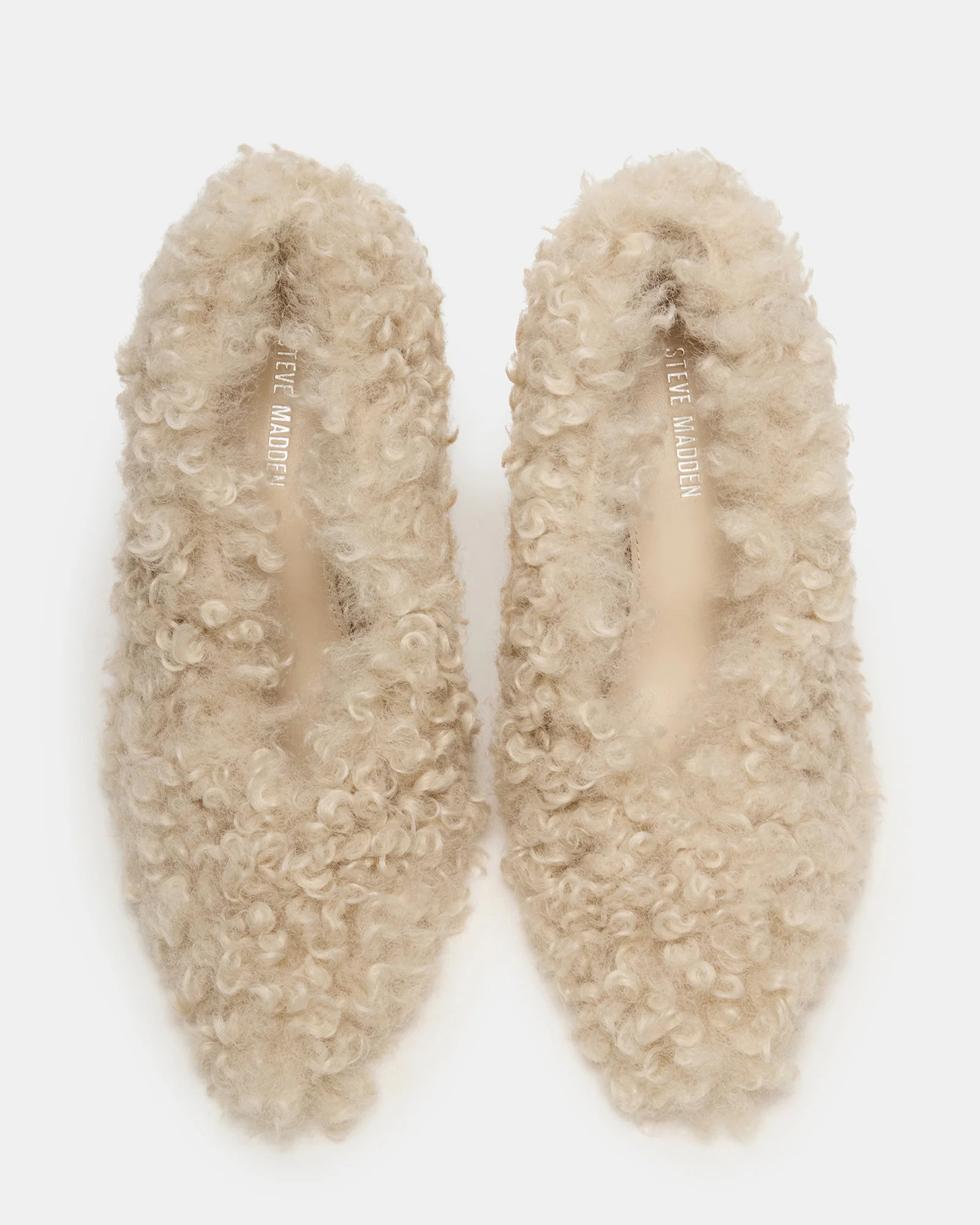 ACHILLES Off-White Pointed-Toe Faux Fur Stiletto Women's Heel | Steve Madden (US)