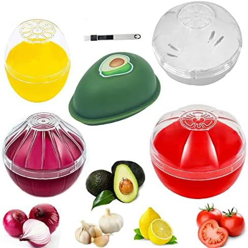 Onion Garlic Lemon Avocado Storage Keeper Holder for Fridge, Yamesu BPA Free Tomato Vegetable Shaped | Amazon (US)