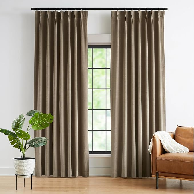 Kayne Studio Back Tab Velvet Pinch Pleated Curtains 102 Inch Long,Room Darkening Thermal Insulate... | Amazon (US)