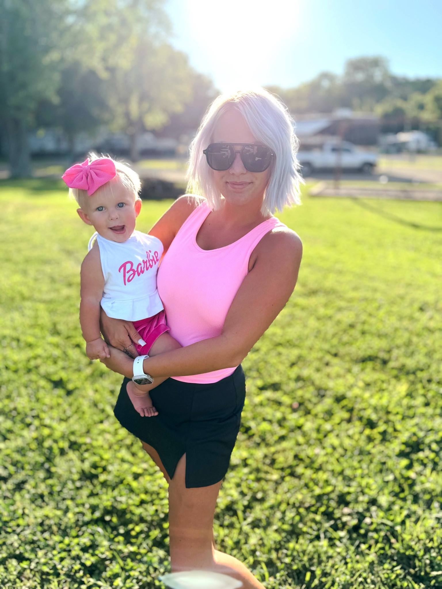 All PINK everything, everyday! 💗 
Hot Pink tank from Walmart under $5! 
Black athletic skirt from Five Below! 
Sunnies are SoJos on Amazon!!
#LTKpink 
#LTKbudgetoutfits 

#LTKxWalmart #LTKActive