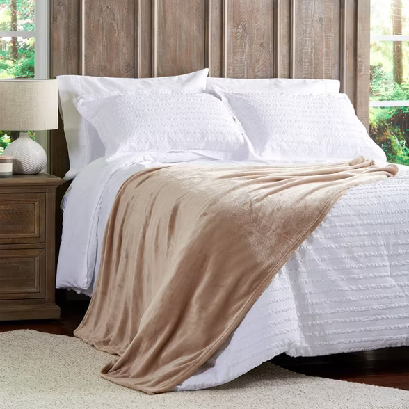 Oversized Microfiber Velvet Solid Polyester Throw Blanket - Yorkshire Home | Target