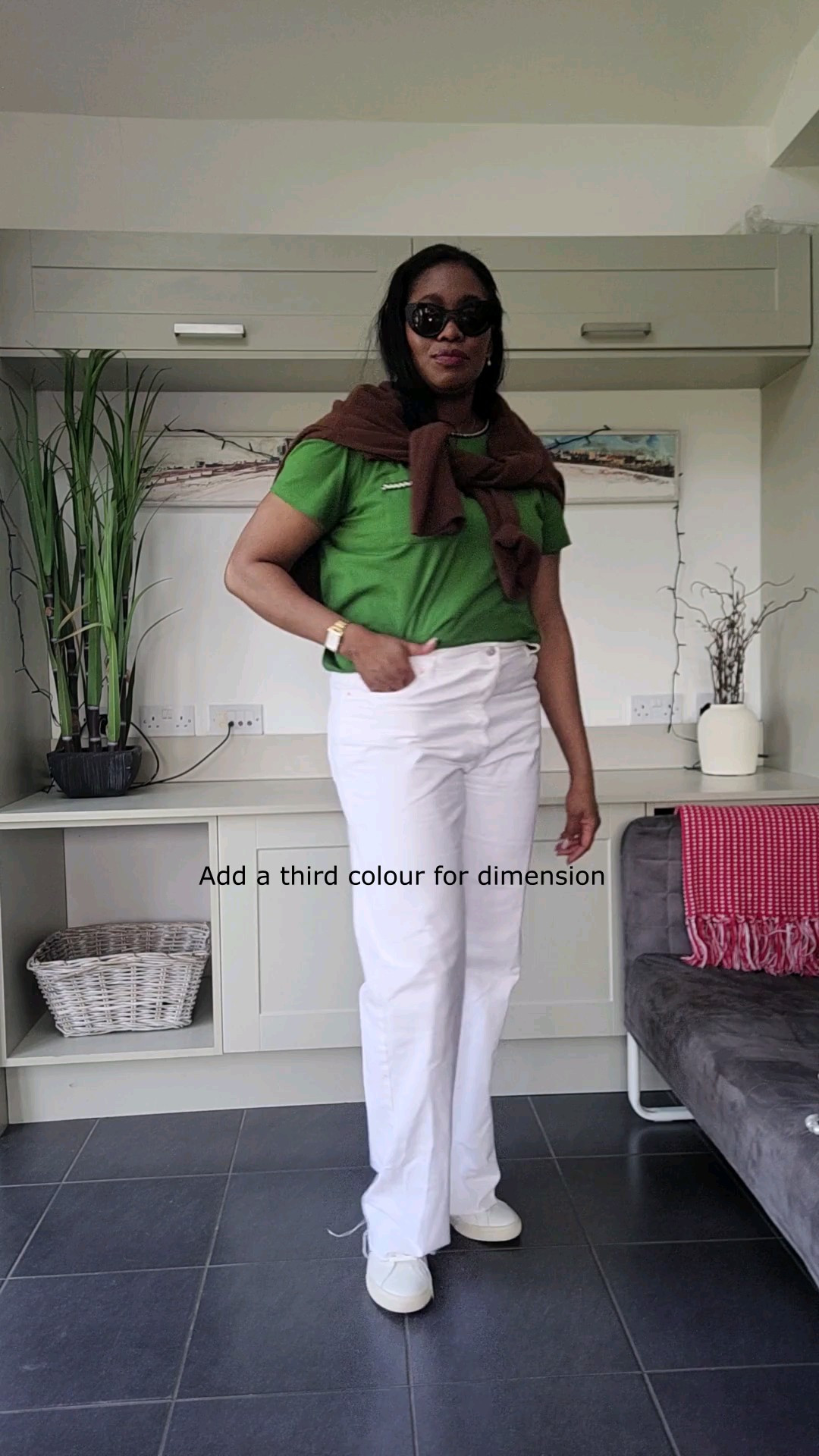 Spring outfit inspo: green tshirt, white jeans, brown cardigan, veja trainers.Add colour to your spring wardrobe 💚#ltkwatchnow #LTKmidsize #ltkstyletip 

#LTKspring #LTKAprilSpotlight #LTKuk