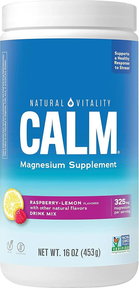 Natural Vitality Calm, Magnesium Citrate Supplement, Anti-Stress Drink Mix Powder - Gluten Free, ... | Amazon (US)