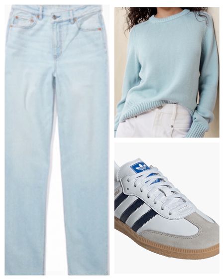 Everyday casual outfit. #adidas #sneakers #loosejeans #baggyjeans #crewnecksweater

#LTKstyletip #LTKover40 #LTKmidsize