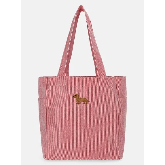 No Boundaries Women's Americana North/South Tote Bag, Red Engineer Stripe | Walmart (US)