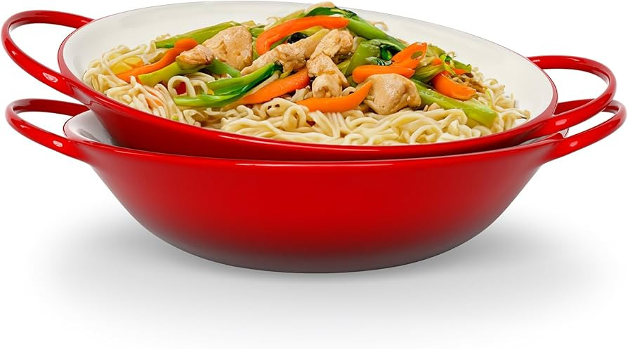 KooK Stir Fry Bowl, Wok Dish, Classic Thai, Ceramic Mini Wok, Stoneware Serving Bowls, For Soups ... | Amazon (US)