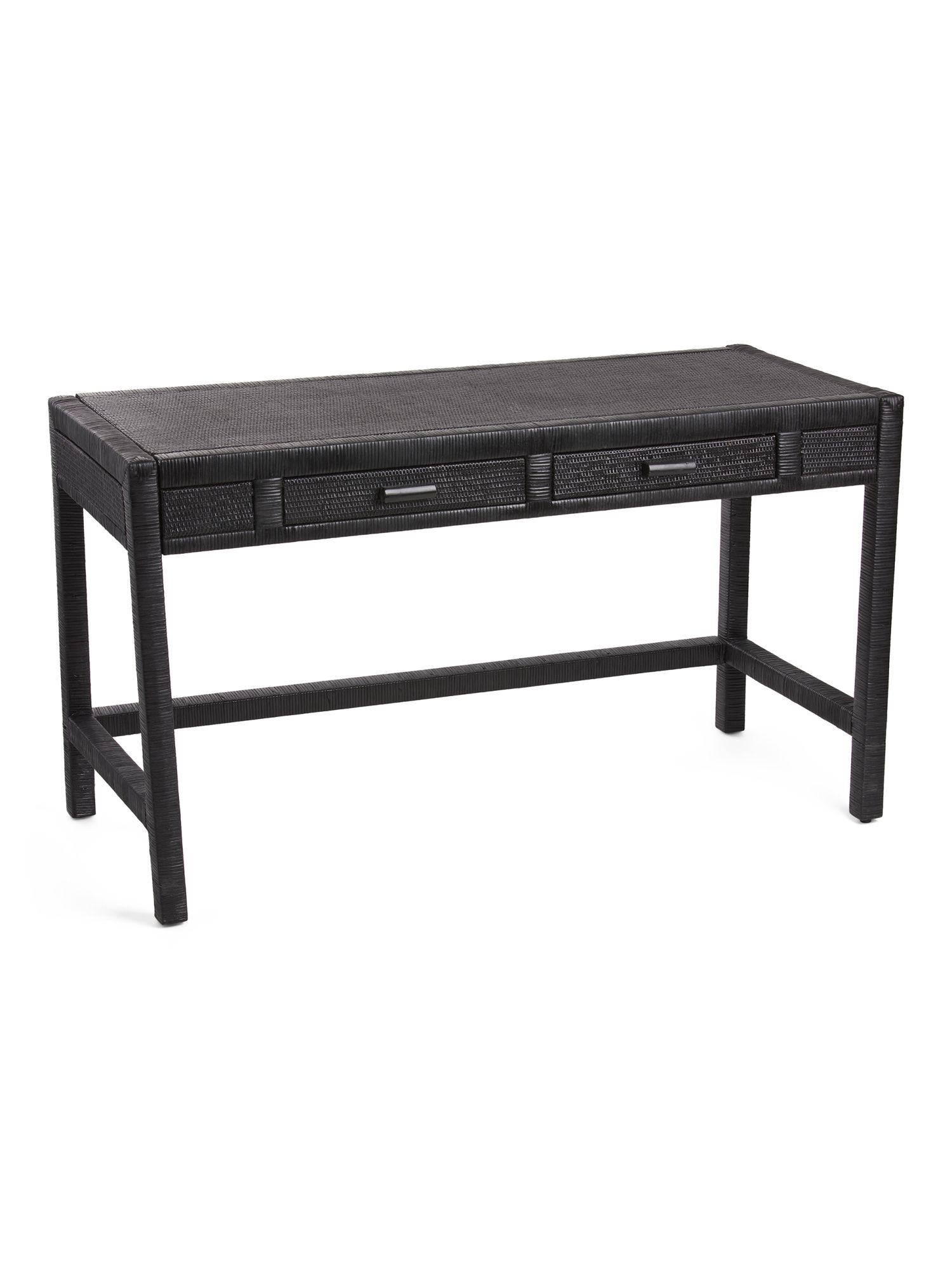 54in Rattan 2 Drawer Desk | TJ Maxx