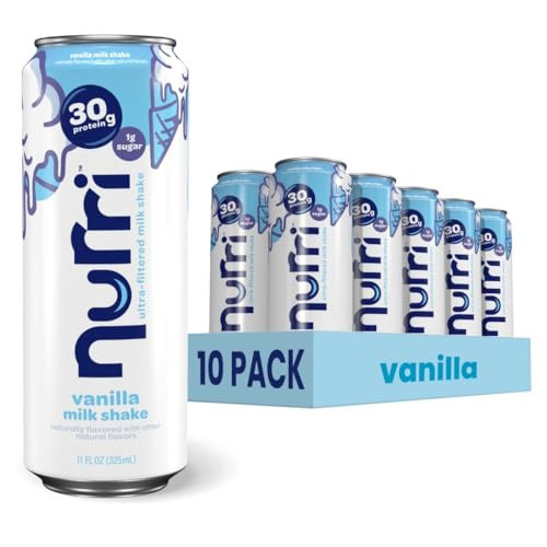 Nurri - 30g Protein Ultra Filtered Milk Shake – Vanilla - Lactose Free, Low Sugar, 150 Calories, 10 Vitamins and Minerals - 11 fl oz, 10 Cans | Amazon (US)