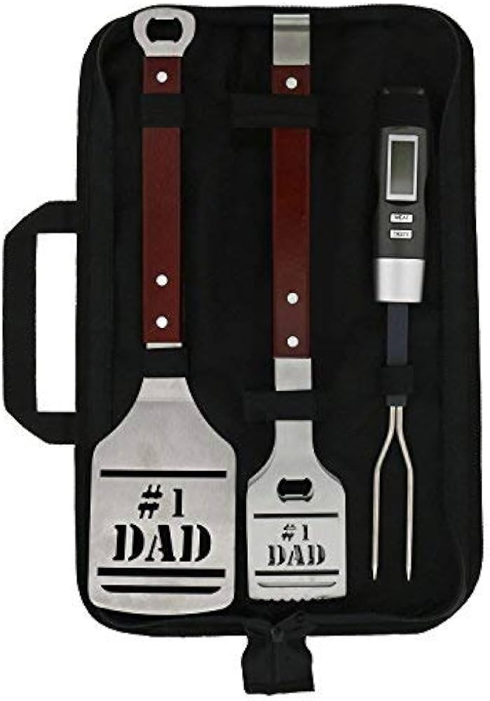 Panoware BBQ Grill Tools Set Gift for Dad, 4 Piece Set, Number 1 Dad Tongs, Spatula, Digital Ther... | Amazon (US)
