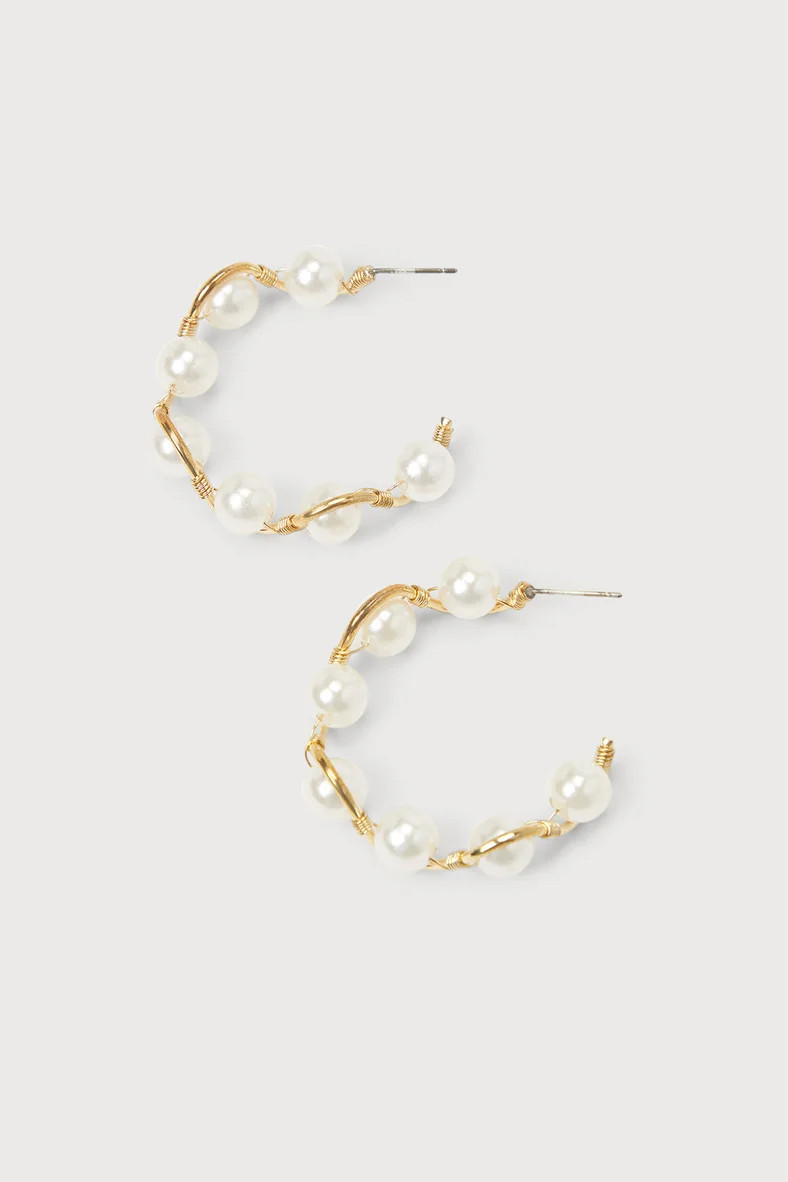 Stunning Event Gold Pearl Hoop Earrings | Lulus (US)