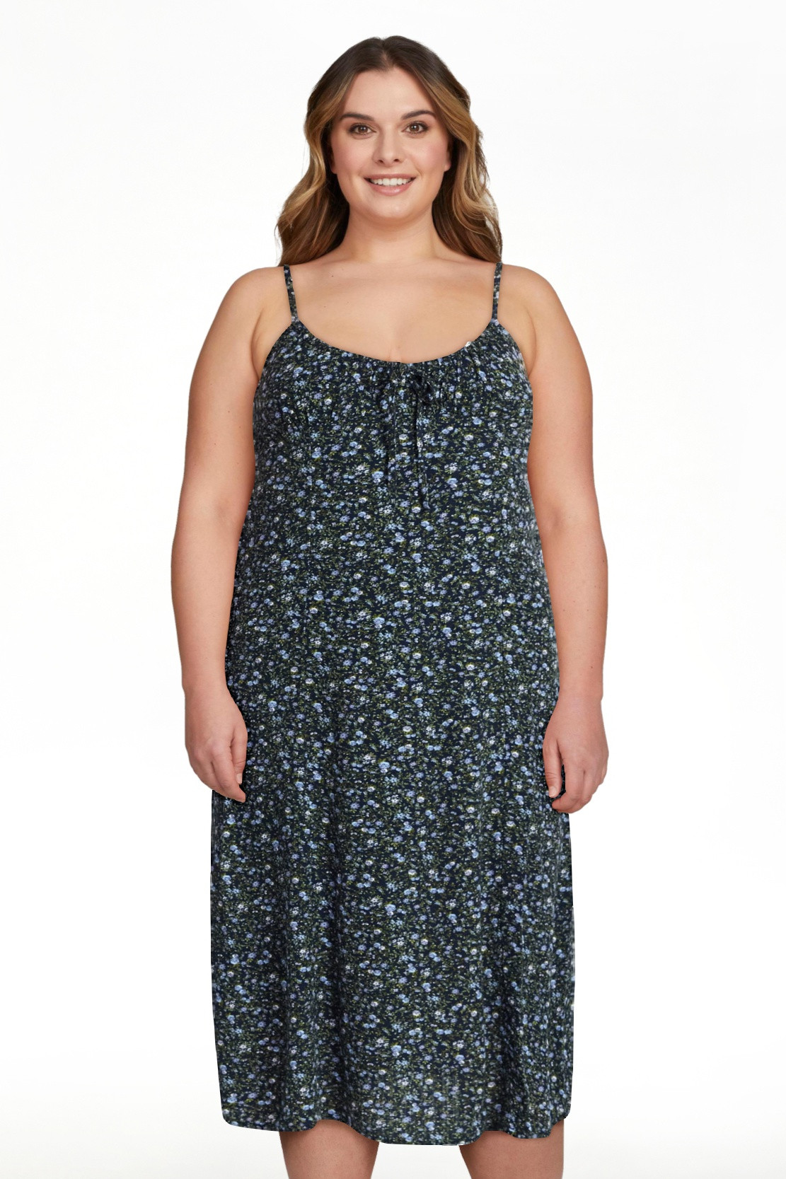 No Boundaries Shirred Midi Dress, Women's XXS-XXL | Walmart (US)