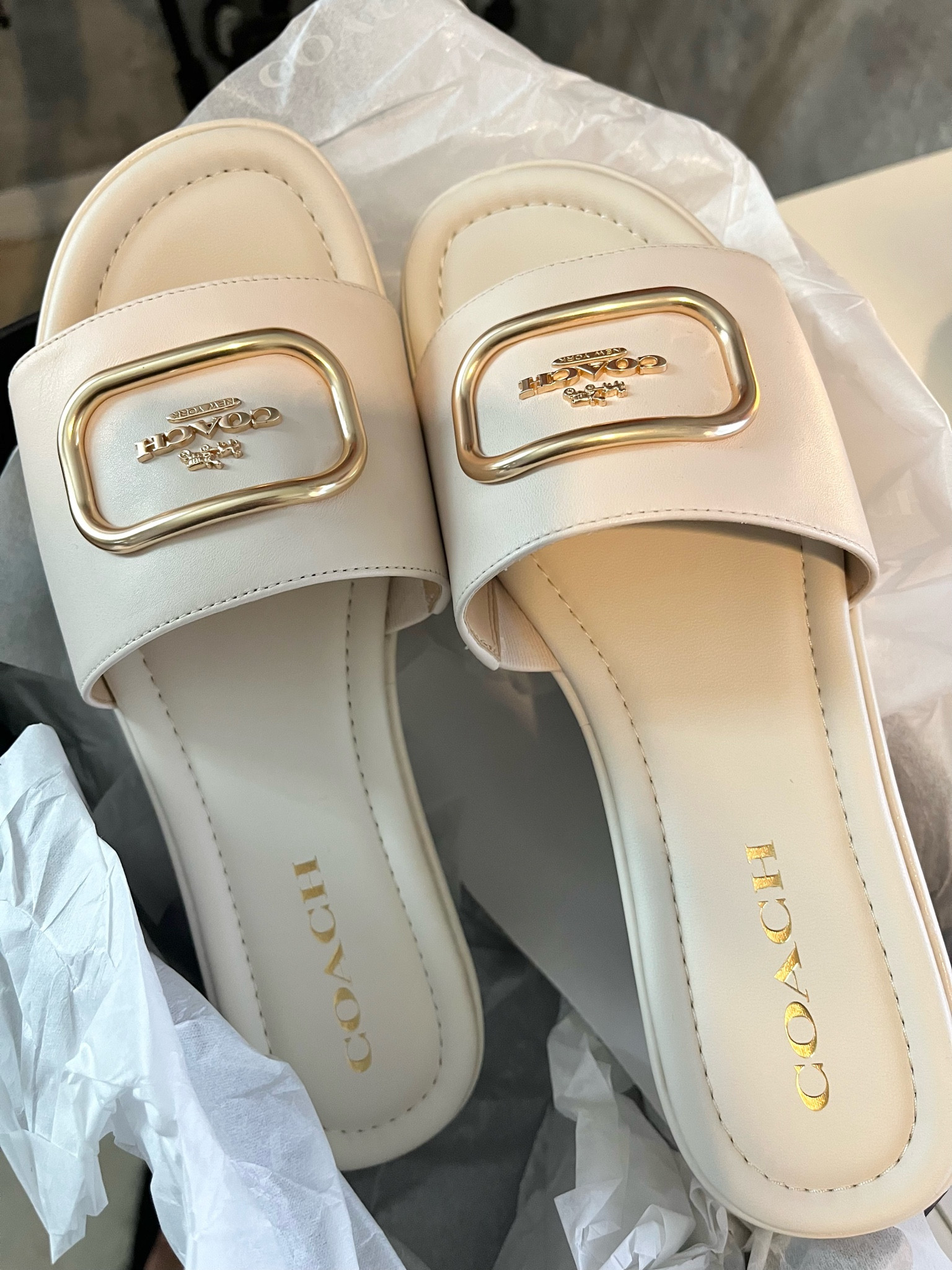 Coach Outlet Coach Slides Women Pink Coach Slides