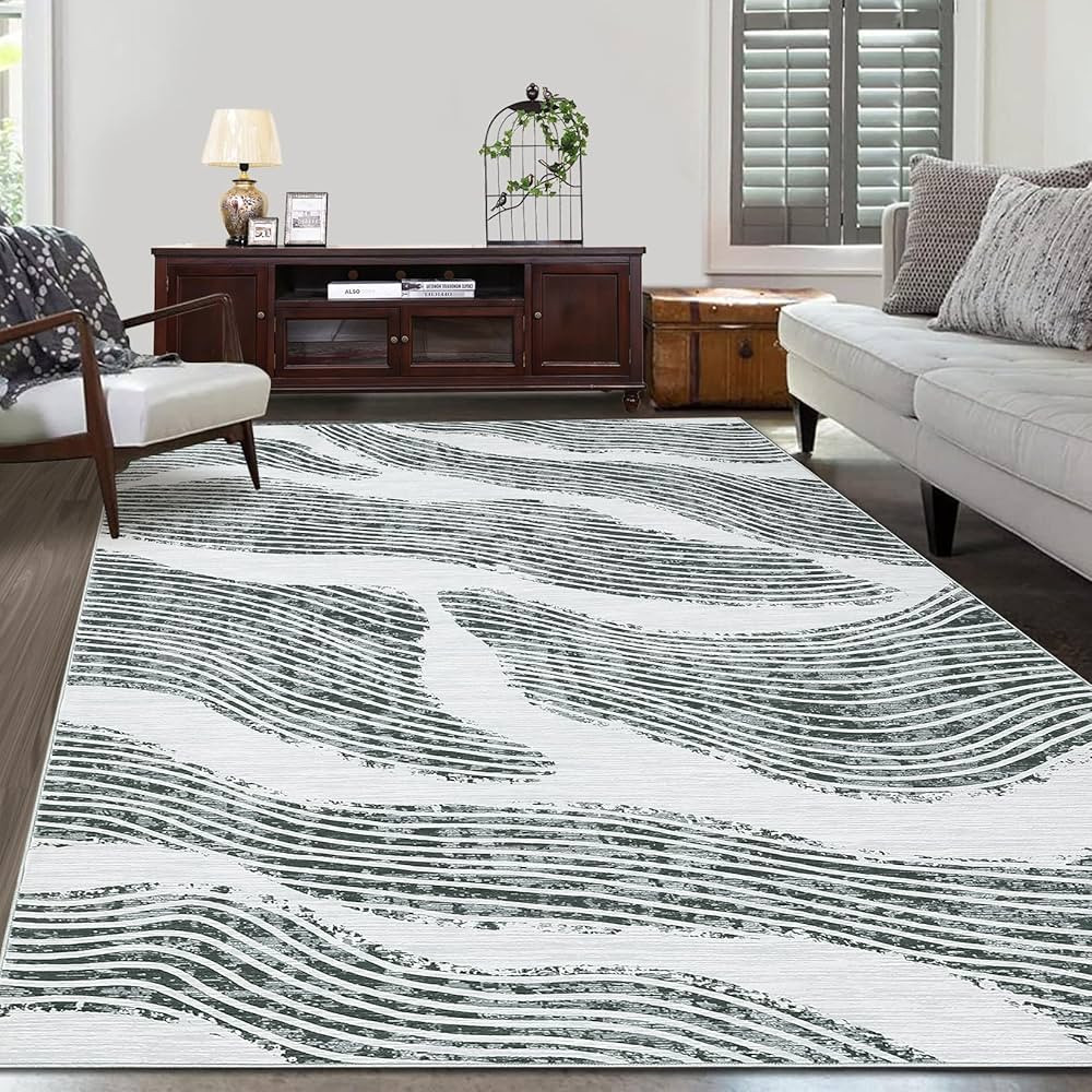 Rug 8x10 Washable Rug Modern Living Room Rug Non Slip Contemporary Abstract Rugs for Bedroom Indo... | Amazon (US)