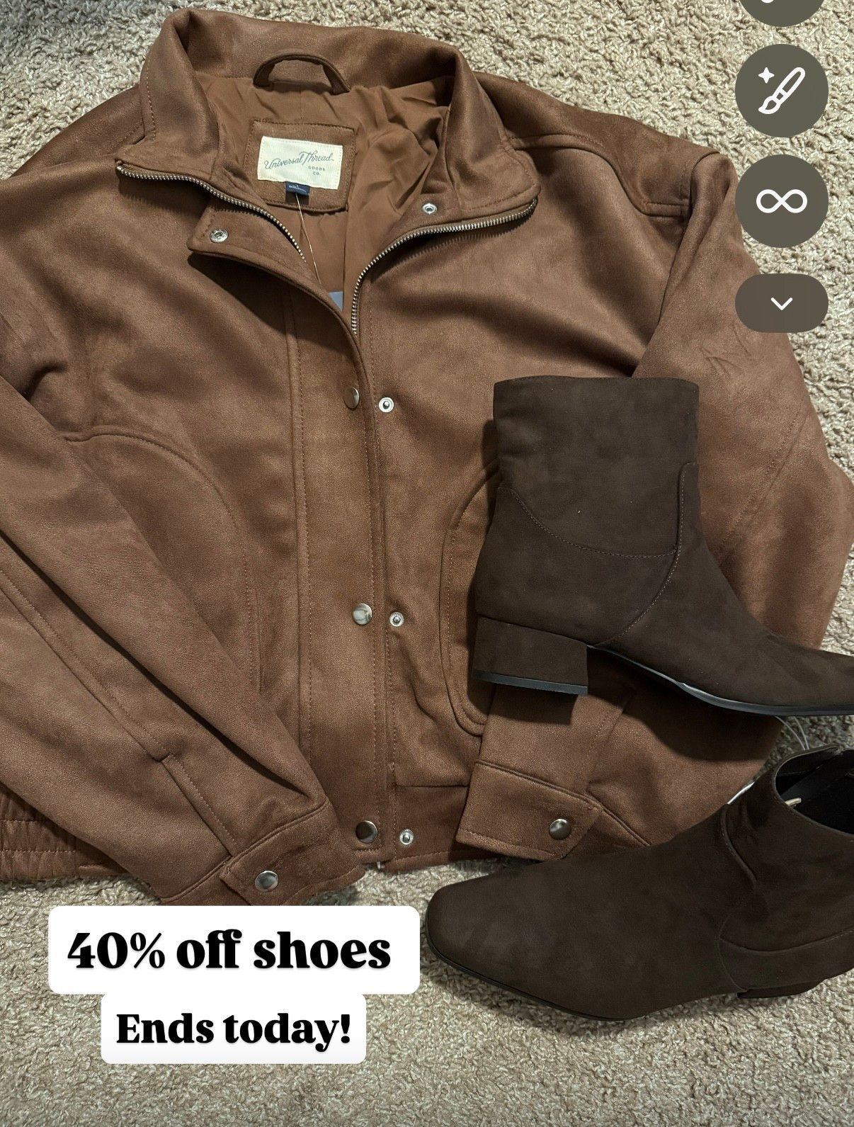 Chocolate brown boots, Target shoe sale, Target boots, Universal Thread bomber jacket, faux suede bomber, Target style

#LTKHoliday #LTKGiftGuide #LTKSaleAlert