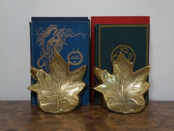 Vintage Brass Bookends of Maple Leaves  Pair of Gold Tone | Etsy | Etsy (US)