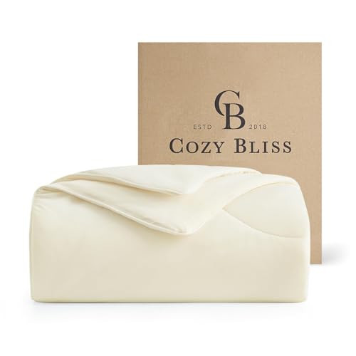 Cozy Bliss Cooling Comforter King Size, Reversible Lightweight Cooling Blankets for Hot Sleepers and Night Sweats, Q-Max>0.45 Soft Breathable Silky Smooth Summer Comforter, Snow Ivory, 106"x90" | Amazon (US)
