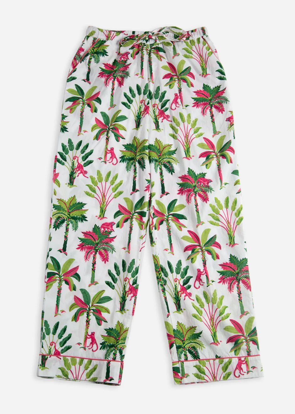Royal Palms - Pajama Pants - Pink Basil | Printfresh
