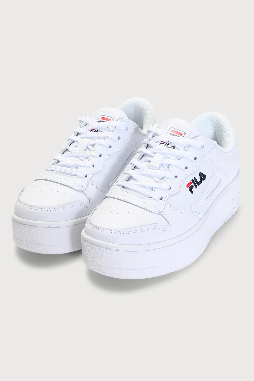 FX-115 White Leather Lace-Up Platform Sneakers | Lulus (US)