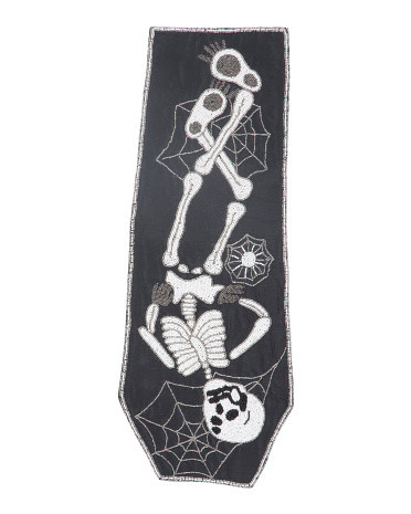 Skeleton Coffin Beaded Table Runner | TJ Maxx