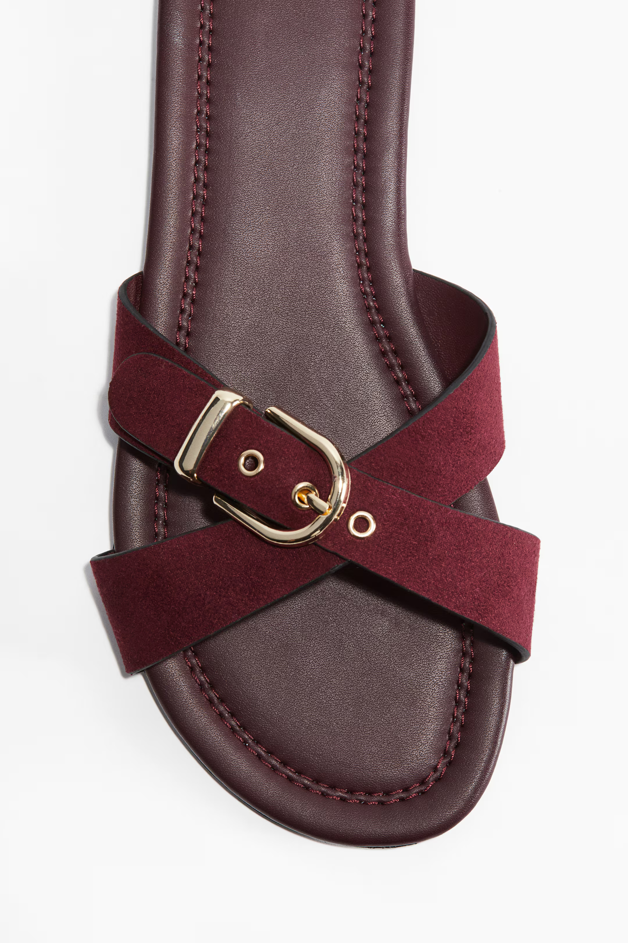 Crossover-strap sandals - Burgundy - Ladies | H&M GB | H&M (UK, MY, IN, SG, PH, TW, HK)