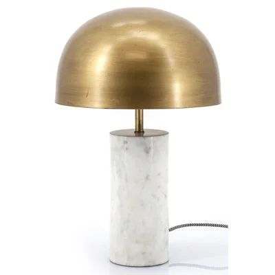 19" Standard Table Lamp By Boo Base Color: White, Shade Color: Copper | Wayfair North America