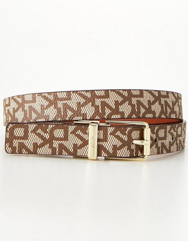 DKNY Bryant Park Reversible Logo Belt - Chino Logo/Caramel | Very (UK)
