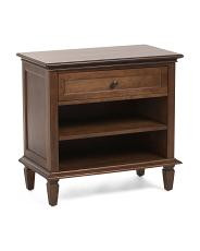 28x27 Solid Wood Savannah Nightstand With Built-in Charging Station | TJ Maxx