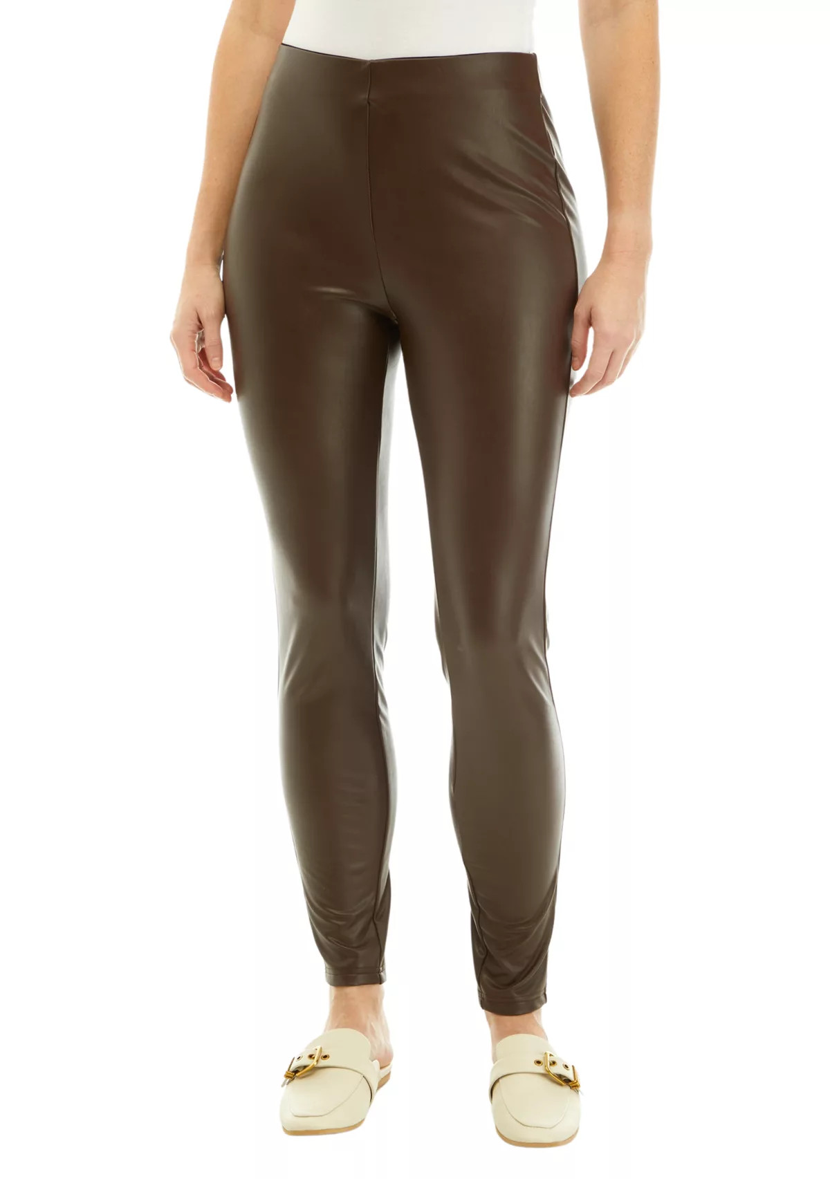 Women's High Rise Vegan Leather Leggings | Belk