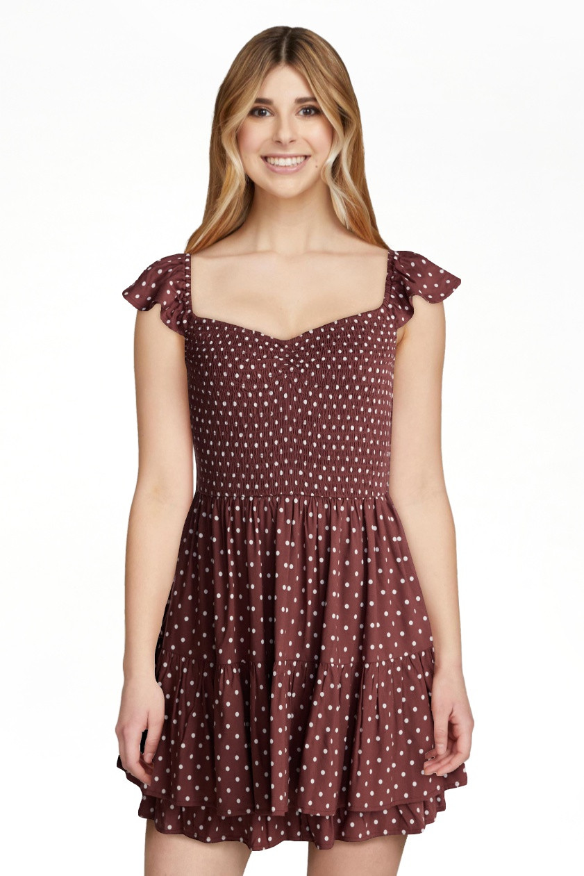 No Boundaries Smocked Romper with Flutter Sleeves, Women\u2019s XXS-XXL | Walmart (US)