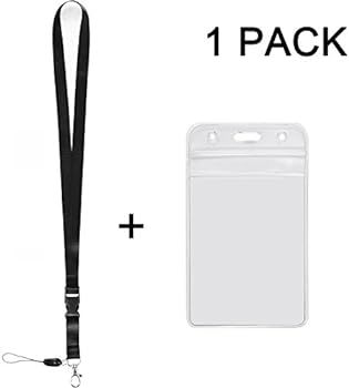 YOUOWO 1 Pack ID Badge Holder with Black Lanyards Neck Strap Detachable Buckle Enhanced Breakaway... | Amazon (US)